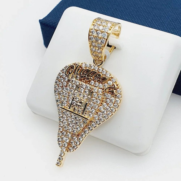 "14K Gold Plated Cubic Zircon Pendant, INUS1BR095 - Picture 2 of 10